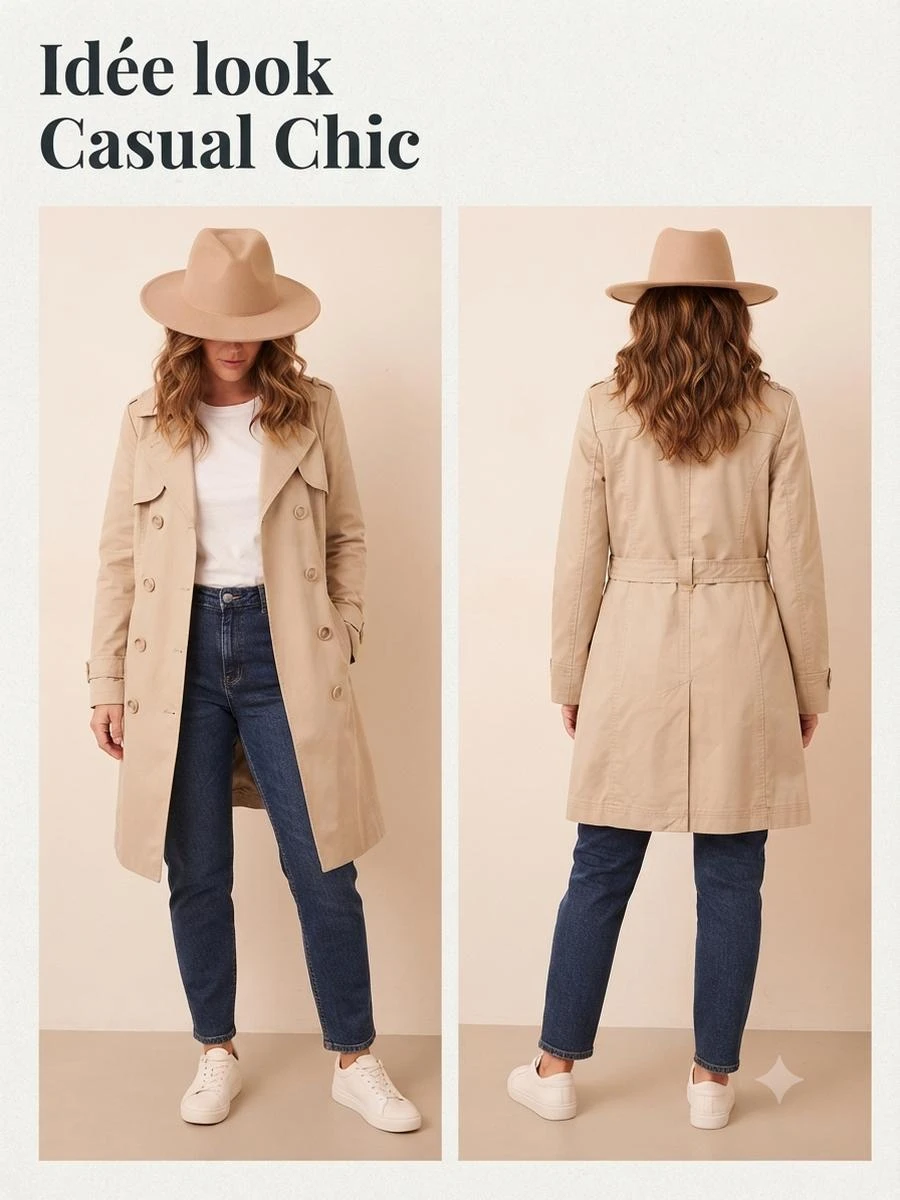 ✨Middellange beige trenchjas 100% katoen Easy Wear (El Corte Inglés) - M – photo 7
